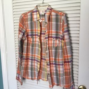 American Eagle Vintage Long-sleeve Plaid Button-down